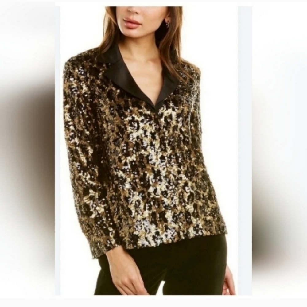 Alice + Olivia Kier Sequin Leopard Jacket Blazer Size XS - Picture 6 of 13